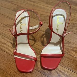 SOLD Lulu’s Red Strappy Heels NWOT